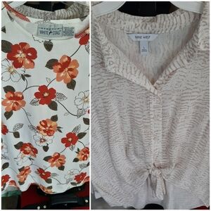 2 For $10 Nine West And White Stag Vacation Cruise Wear Tops TWO For ONE! SIZE L